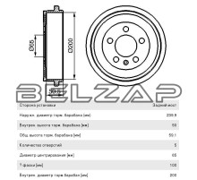 Барабан тормозной VW Polo A3 SKODA Fabia задний (1шт.), 0986477133, BOSCH