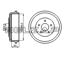 Барабан тормозной FORD Connect (02-) задний, 0986477129, BOSCH